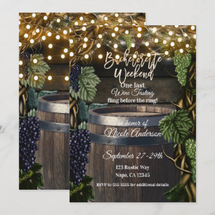 Convites Fim de Semana de Despedida de Solteira de Uva em B
