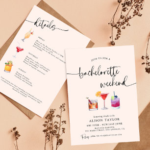 Convites Fim de semana de despedida de solteira em estilo c
