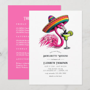Convites Fim de Semana de Despedida de Solteira Flamingo Fe