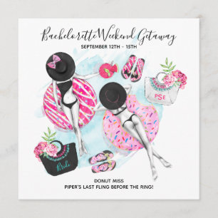 Convites Fim de semana de despedida de solteira retrô na pr