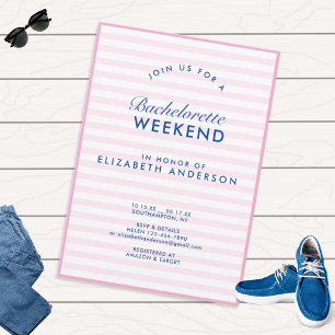 Convites Fim de Semana de Despedida de Solteira Rosa com Vi