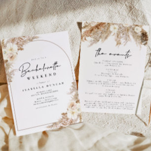 Convites Fim de Semana de Grass Bachelorette de Pampas Bohe