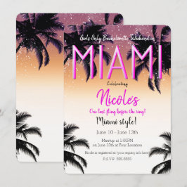 Convites Fim de semana de meninas de verão em Miami despedi