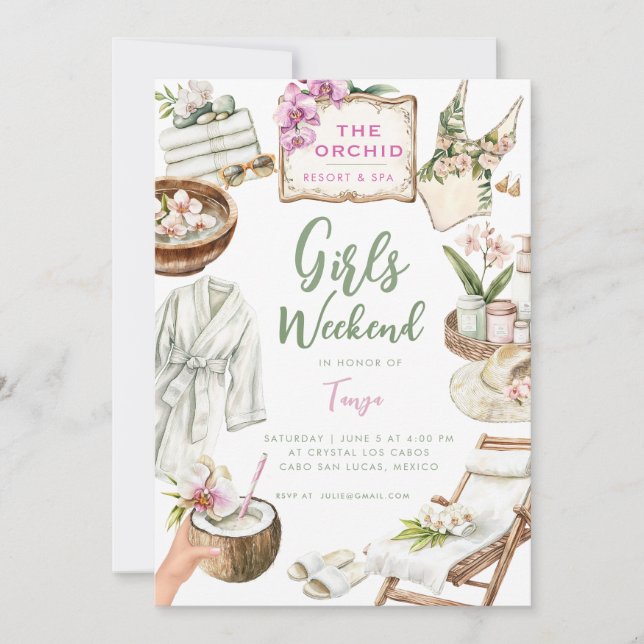 Convites Fim de Semana de Orquídea (Frente)