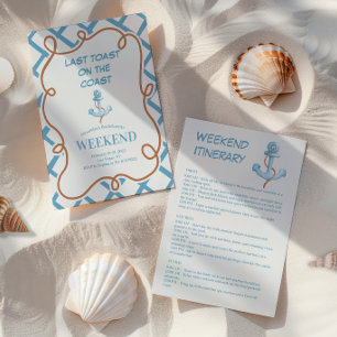 Convites Fim de Semana de Padrão de Arco de Âncora Náutica