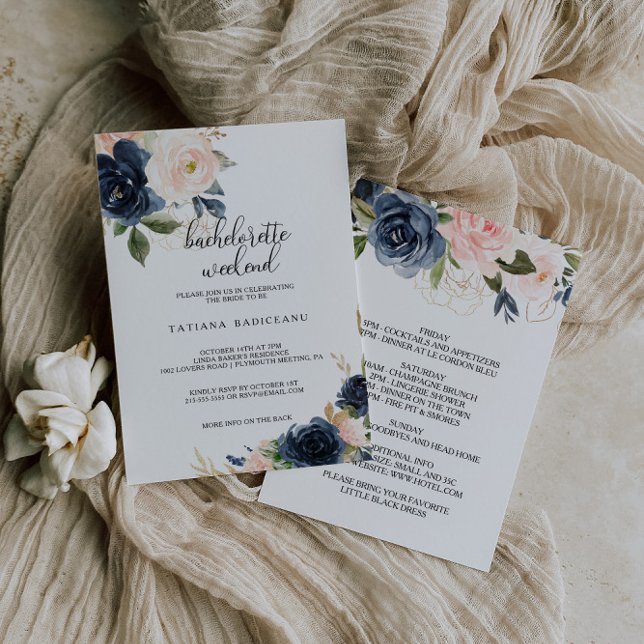 Convites Fim de Semana de Queda Floral de Queda Exquisita (Criador carregado)