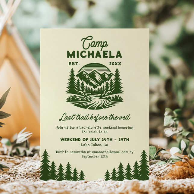 Convites Fim de semana de retiro da última trilha da noiva  (Criador carregado)