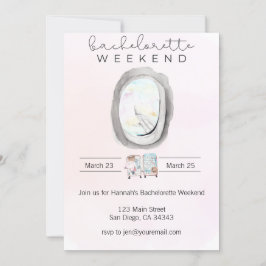 Convites Fim de semana de solteira com aquarela