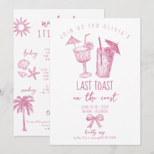 Convites fim de semana de solteira de praia costeira