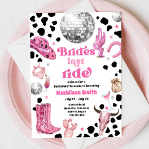 Convites Fim de Semana de Solteira Disco Rodeio Cowgirl Esp