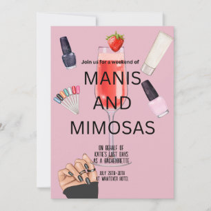 Convites Fim de Semana de Solteira - Manicure & Mimosas 