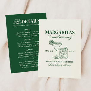 Convites Fim de Semana de Solteira Margaritas & Matrimônio