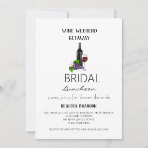 Convites Fim de Semana de Vinho Simples - Almofada Bridal