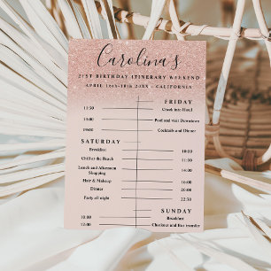 Convites Fim de semana do aniversário de 21 anos de rosa do