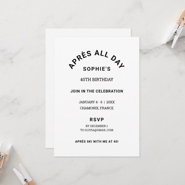 Convites Fim de Semana do aniversário de 40 anos de inverno (Frente/Verso In Situ)