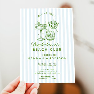 Convites Fim de Semana do Bachelorette Azul com Vintagem Mo