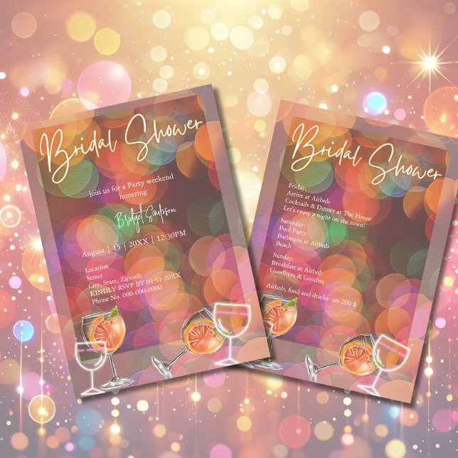 Convites Fim de semana do chá de panela da festa e coquetel (Criador carregado)