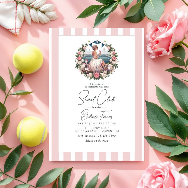 Convites Fim de Semana do Clube Social Chic (Chic Social Club Bachelorette Weekend Invitation)