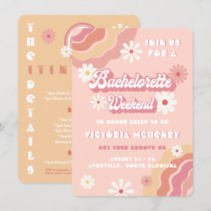 Convites Fim de Semana do Hippie Retro Bachelorette