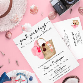 Convites Fim de semana do programa rosa de aniversário da b