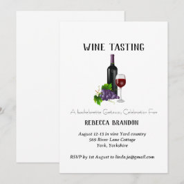Convites Fim de Semana do Provando de Vinho Personalizado E