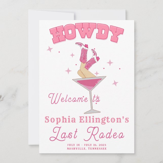 Convites Fim de Semana do Último Rodeio Rosa (Frente)