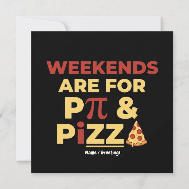 Convites Fim de Semana Pi Day & Festa de Pizza Comida Diver (Frente)