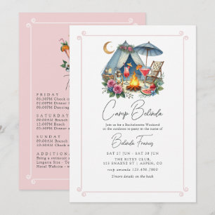Convites Fim de Semana Rustic Camp Bride Bachelorette