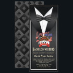 Convites Fim de semana único de solteiro em noite de cassin<br><div class="desc">Design de cartão para Fim de semana único de solteiro em noite de cassino com smoking. Você pode usá-lo para diferentes eventos, como festas de despedida de solteiro, noites de hen ou stag, aniversários ou festas de Natal. Sua família e amigos ficarão emocionados ao receber esses convites de festa fabulosos....</div>