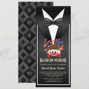 Convites Fim de semana único de solteiro em noite de cassin