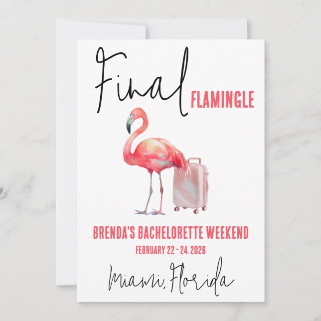 Convites Fim do Flamingle, Fim de Semana de Despedida de So (Frente)