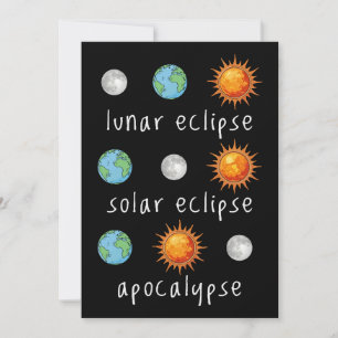 Convites Fim do Mundo Divertido Eclipse Lunar Solar