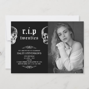 Convites Fim dos 20 RIP Funeral dos Vinte Crânio Foto de An