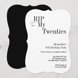 Convites Fim dos 20s Festa de Aniversário de 30 anos Minima