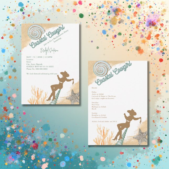 Convites final de semana da solteira estética da cowgirl co (Criador carregado)