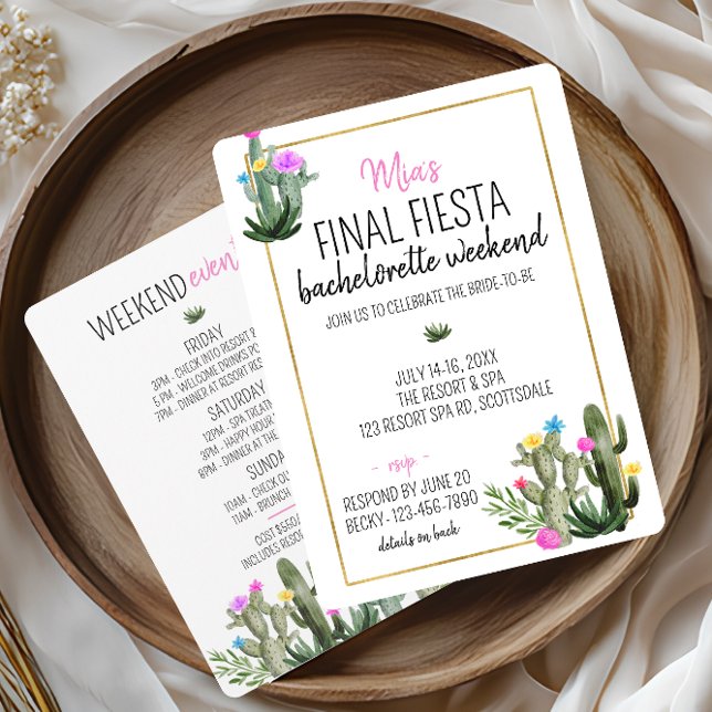 Convites Final Fiesta Bachelorette Weekend (Final Fiesta Party Invitation)