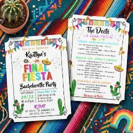 Convites Final Fiesta Bachelorette Weekend Party Itinerary