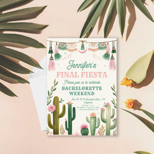 Convites Final Fiesta Cactus Colorful Bridal/Bachelorette