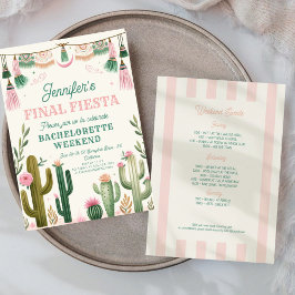Convites Final Fiesta Cactus Colorful Bridal/Bachelorette