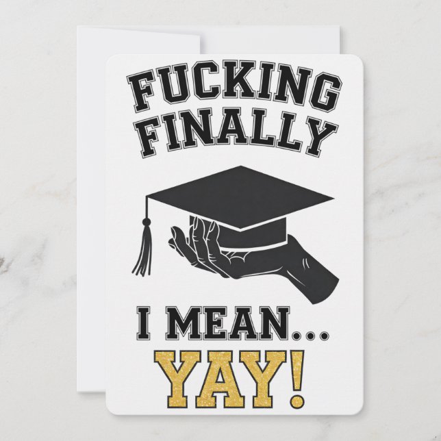 Convites Finalmente eu digo Yay Escola Faculdade Universida (Frente)