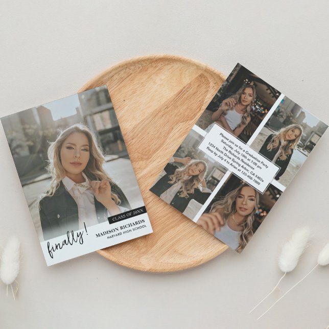 Convites Finalmente, Festa de formatura de Colagem de Fotos (Criador carregado)