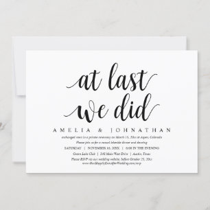 Convites Finalmente, Nós Fizemos, Jantar de Casamento Fugit