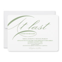 Finalmente Verde de Casamento de Caligrafia Modern