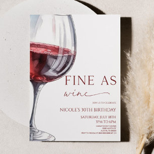 Convites Finas Como Festa de aniversário De Vinho Vermelho 