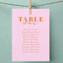 Convites FIND YOUR SEAT! Pink Orange Bold Font Wedding
