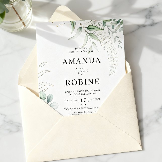 Convites Fine Art Botanical Wedding Invitation (Criador carregado)