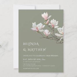 Convites Fine Art Magnolia Casual Sage Green Wedding