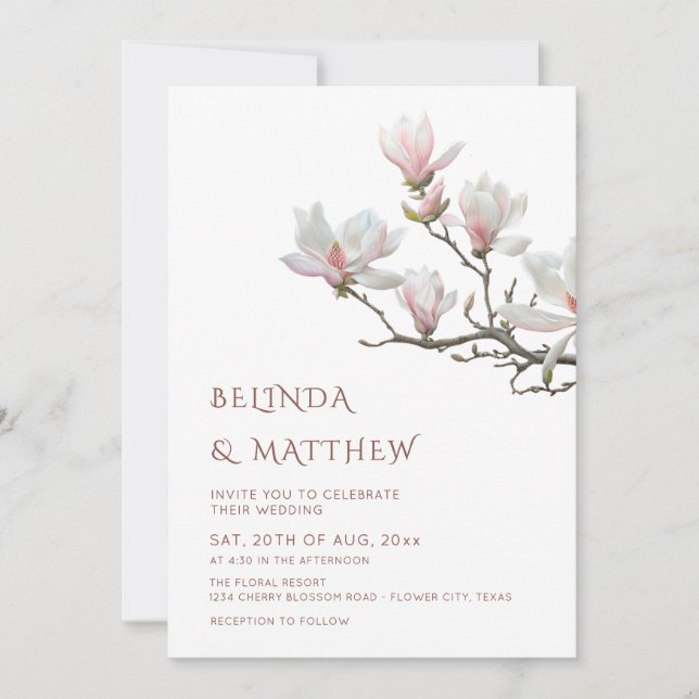 Convites Fine Art Magnolia Casual Wedding (Frente)