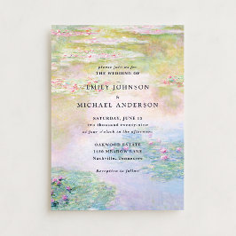 Convites Fine Art Monet Water Lilies Wedding Invitation
