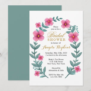 Convites Fink Floral Wreath Chá de panela